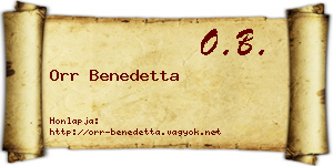 Orr Benedetta névjegykártya